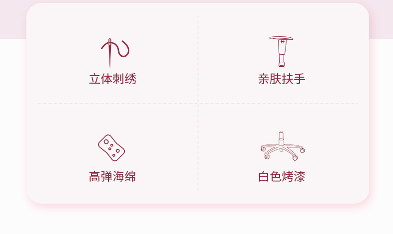 少女电竞椅系列-蔷薇王座产品介绍图2