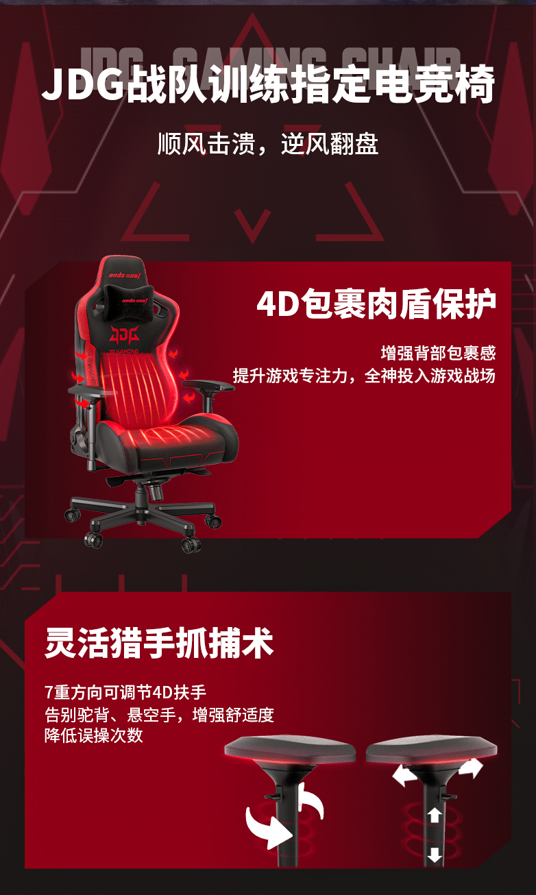 JDG战队定制款电竞椅产品介绍图5